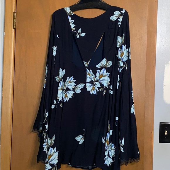 Free People Navy Floral Dress - Picture 5 of 7